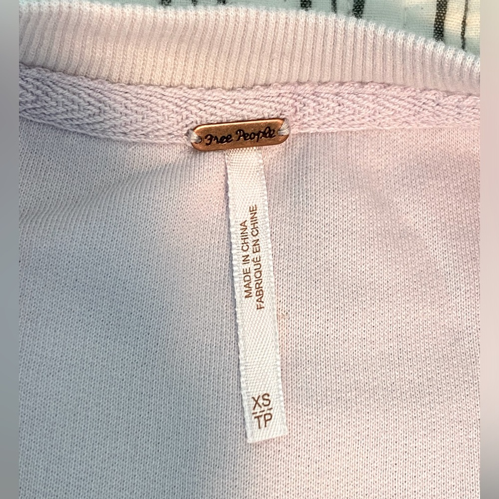 NWT XS Free People Jordan Fleece Sweatshirt Citron Combo Colorblock Oversized FP - Picture 15 of 15